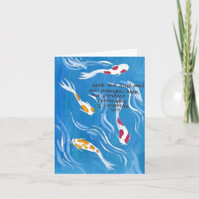 Koi Fish Card with Bible Verse (Front)