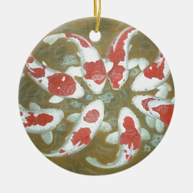 KOI FISH CERAMIC ORNAMENT (Front)