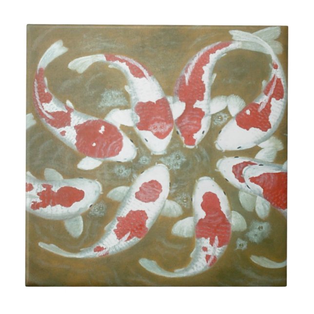 KOI FISH CERAMIC TILE (Front)