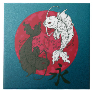 Koi Fish Ceramic Tile