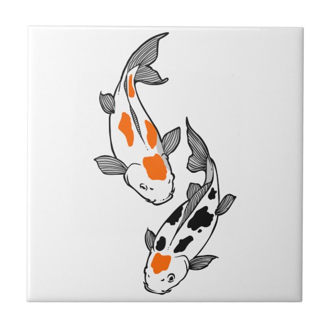 Koi Fish Ceramic Tile (Front)