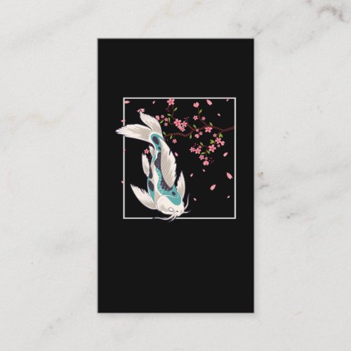 Koi Fish Cherry Blossom Japanese Carp Fishfarming Business Card