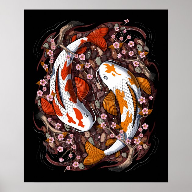 koi_fish_cherry_blossom_poster