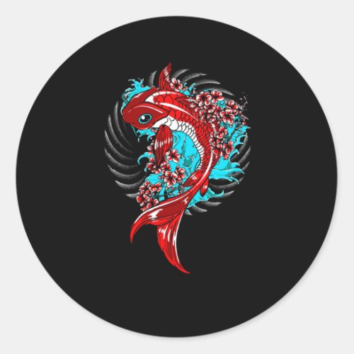 Koi Fish Classic Round Sticker