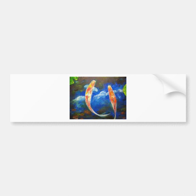 Koi Fish Cloud Reflections Bumper Sticker (Front)