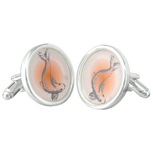 Koi Fish  Cufflinks (Angled)