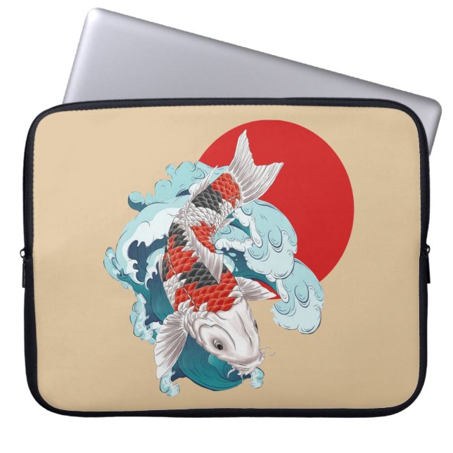 Koi fish design laptop sleeve (Front)