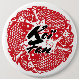Koï Fish Fan Pinback Button