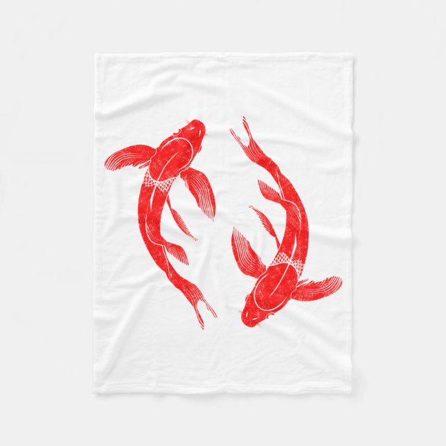 Koi Fish Fleece Blanket (Front)