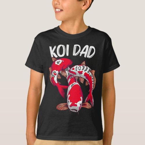 Koi Fish Gift For Dad Men Japan Koi Carp Fishes Po T_Shirt