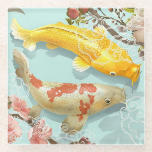 Koi Fish Glass Coaster