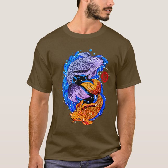 Koi Fish Illustration T Shirt Design (Front)