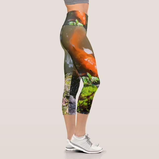 Koi fish in a pond capri leggings (Right)