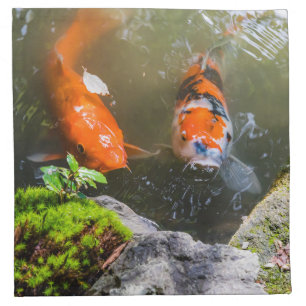 Koi fish in a pond cloth napkin