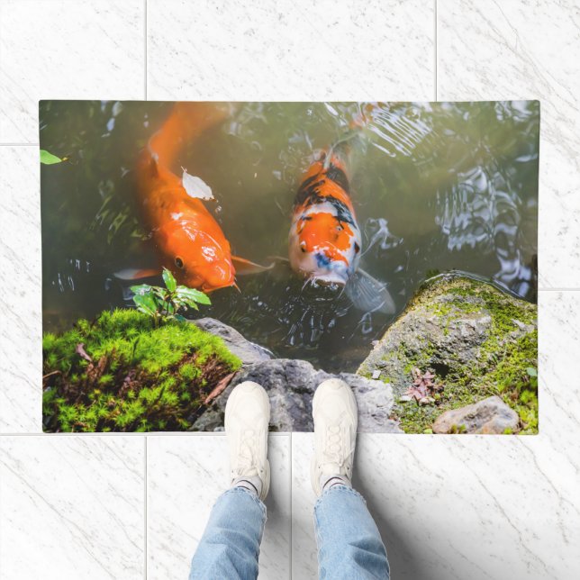 Koi fish in a pond doormat (Indoor)