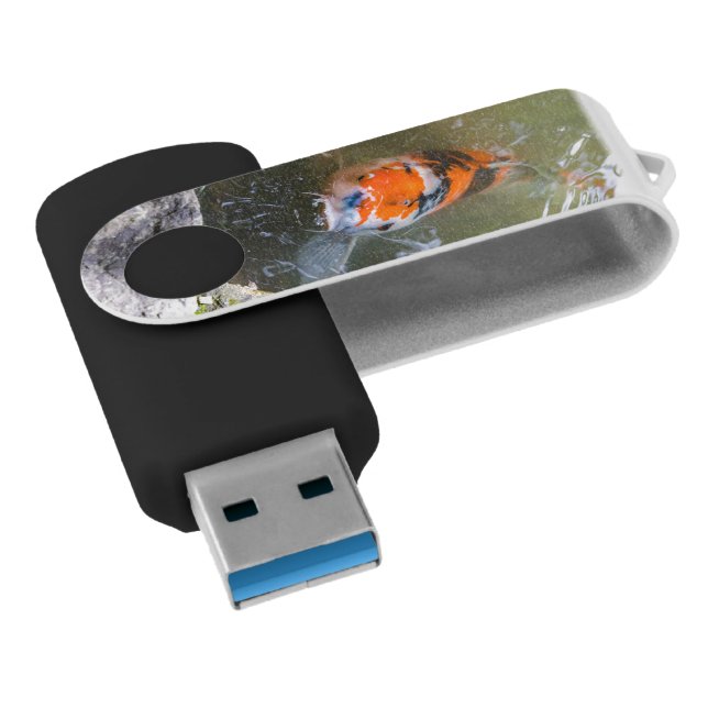 Koi fish in a pond flash drive (Angled)