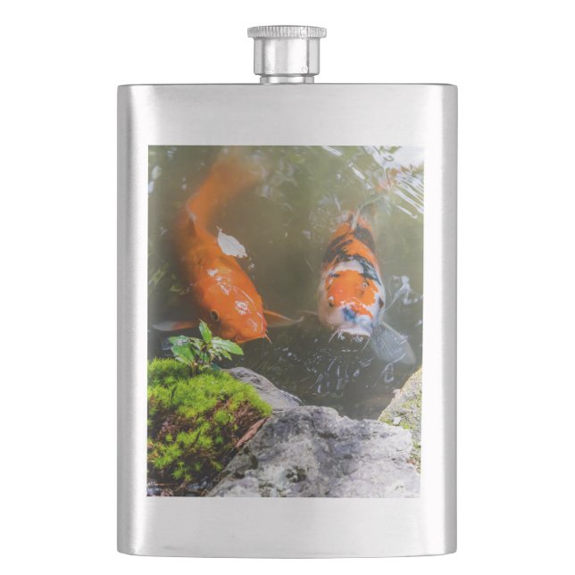 Koi fish in a pond flask (Front)