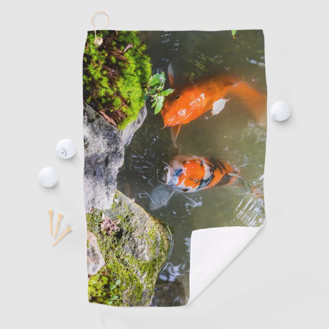 Koi fish in a pond golf towel (InSitu)