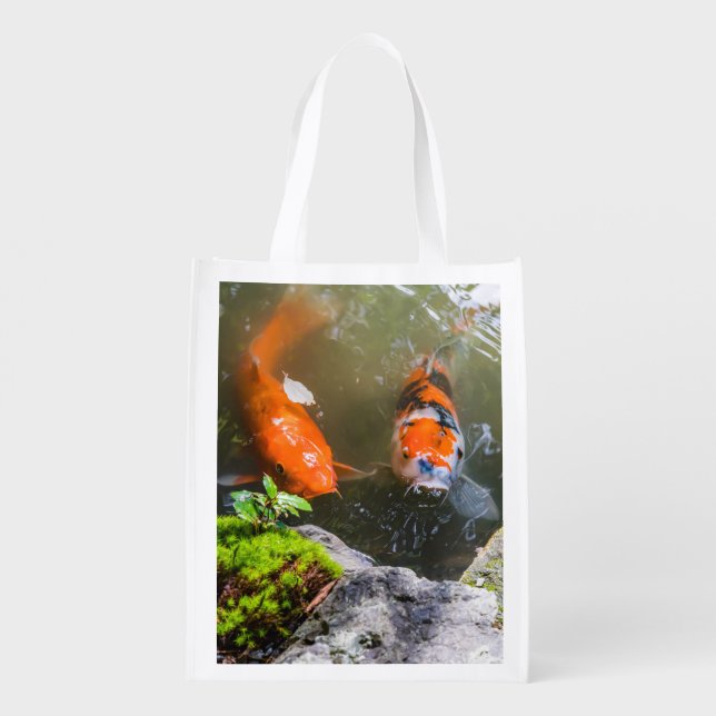 Koi fish in a pond grocery bag (Back)