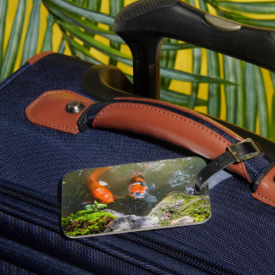 Koi fish in a pond luggage tag