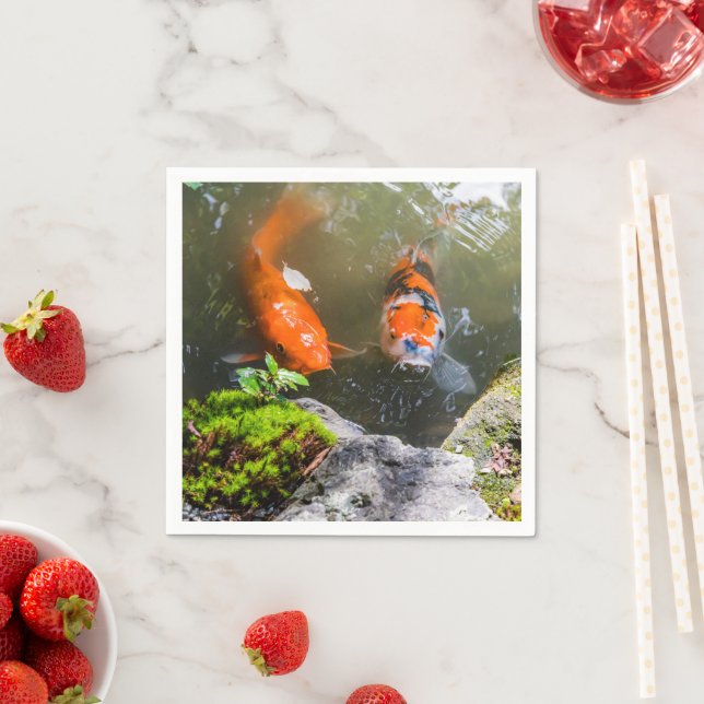Koi fish in a pond napkins (Insitu)