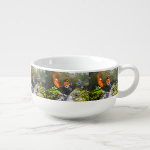 Koi fish in a pond soup mug