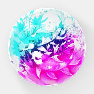 Koi Fish in Pink and Blue Paperweight