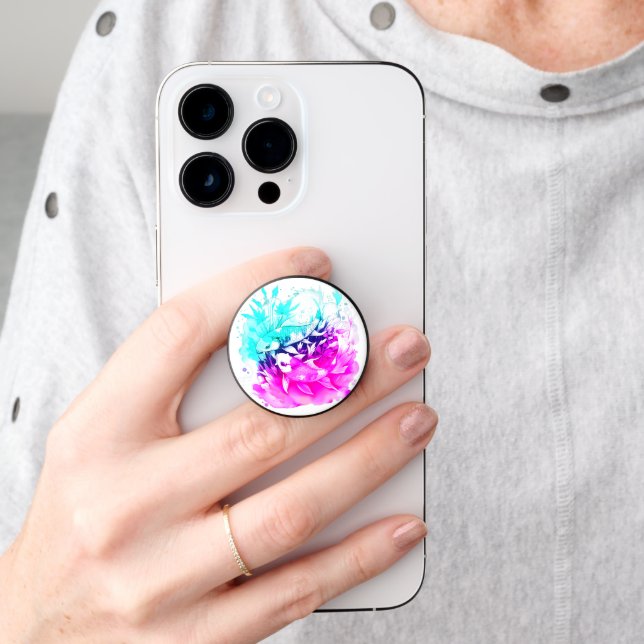 Koi Fish in Pink and Blue PopSocket (Hand)