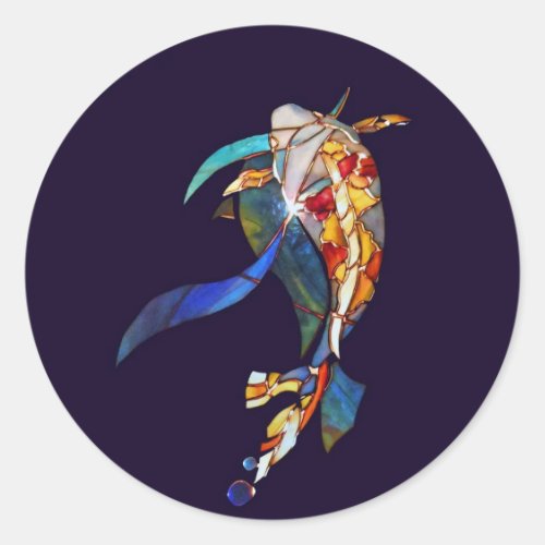Koi Fish in Space Cool Stickers right