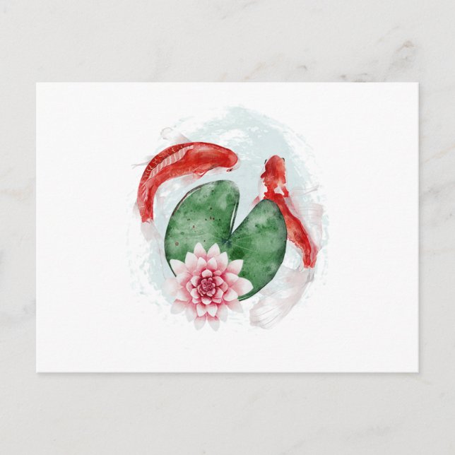 Koi Fish Japanese Artwork Invitation Postcard (Front)
