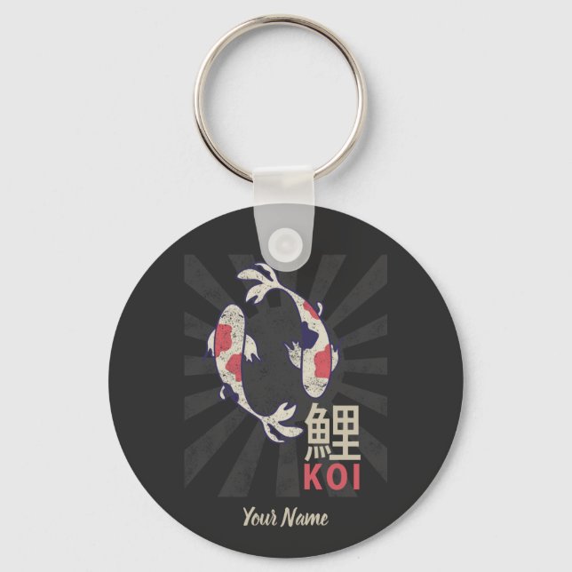 Koi Fish Japanese Nishikigoi Carp Keychain (Front)
