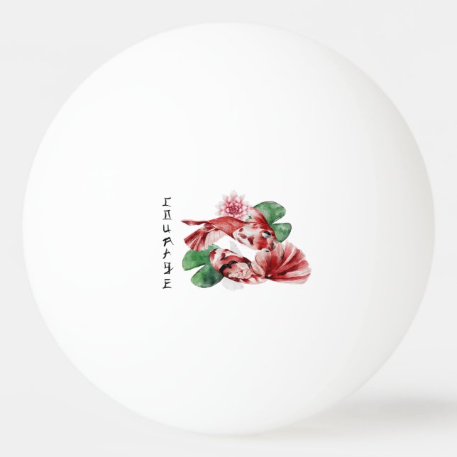  Koi Fish Japanese Style Script Oriental Art  Ping Pong Ball (Front)