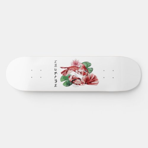  Koi Fish Japanese Style Script Oriental Art Skateboard