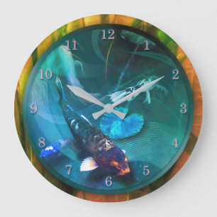 Koi Fish JOY OF KOI Large Clock