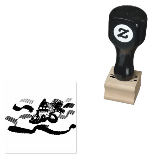 Koi fish  joy  rubber stamp