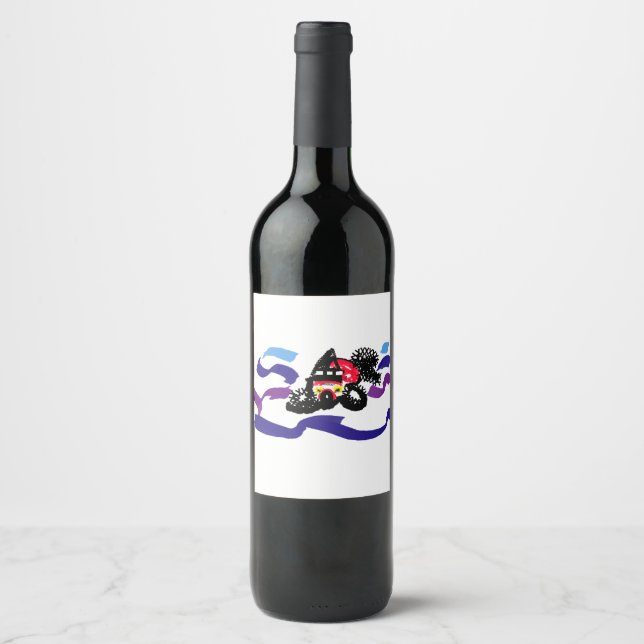 Koi fish  joy  wine label (Front)