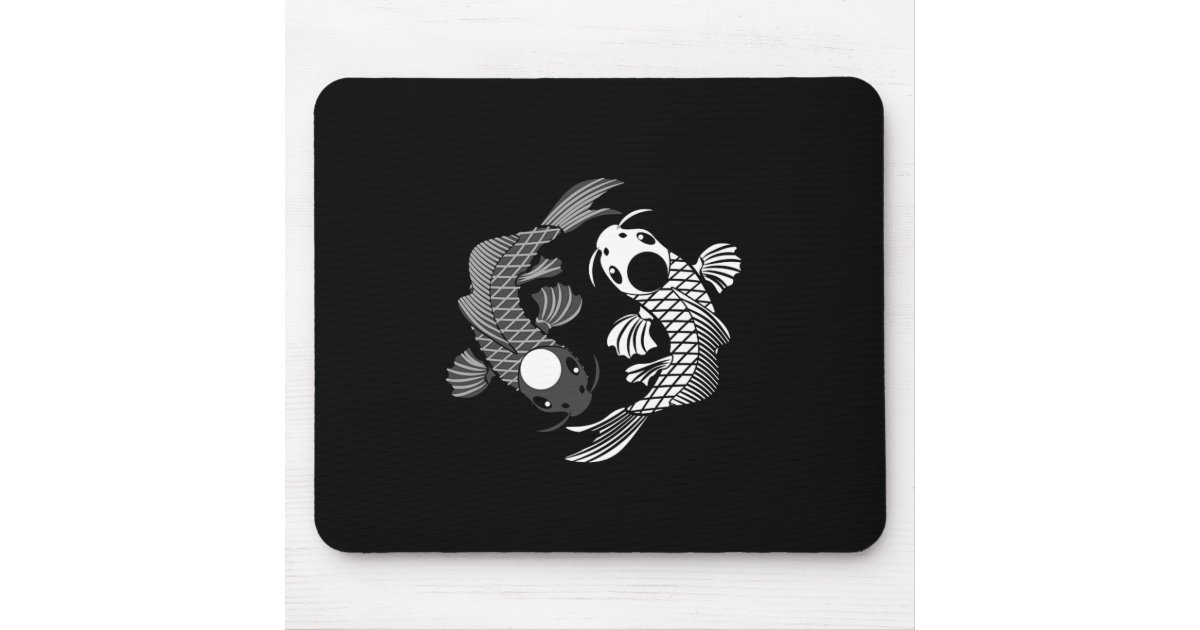 Koi Fish Karma Yin Yang Fate Spiritual Gift Mouse Pad