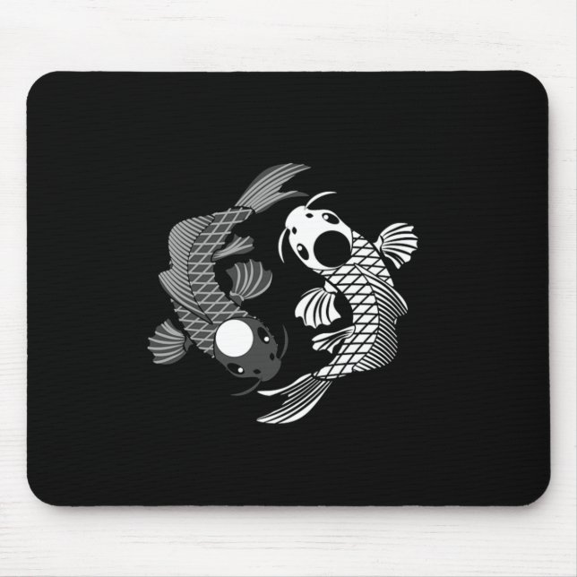 Koi Fish Karma Yin Yang Fate Spiritual Gift Mouse Pad (Front)