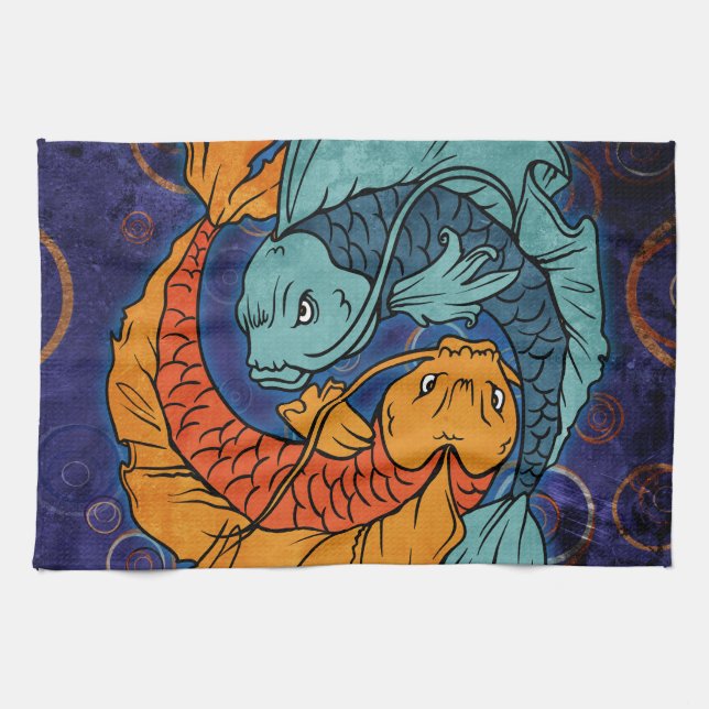 Koi Fish Kitchen Towel (Horizontal)