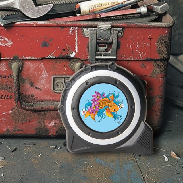 Koi Fish Lotus Cherry Blossoms Tape Measure (Creator Uploaded)