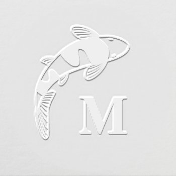 Koi Fish Monogram Initial Embosser by Chibibi at Zazzle
