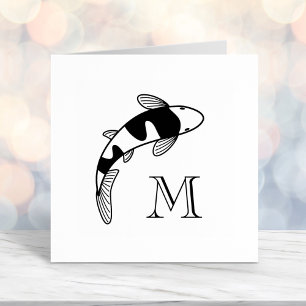 Koi Fish Monogram Initial Self-inking Stamp