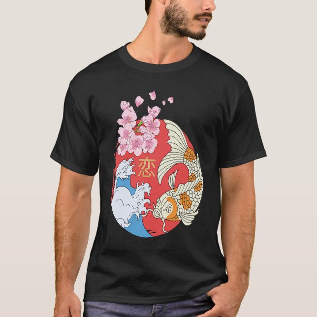 Koi Fish Nikishigoi Ornamental Fish Carp Pond Japa T-Shirt (Front)