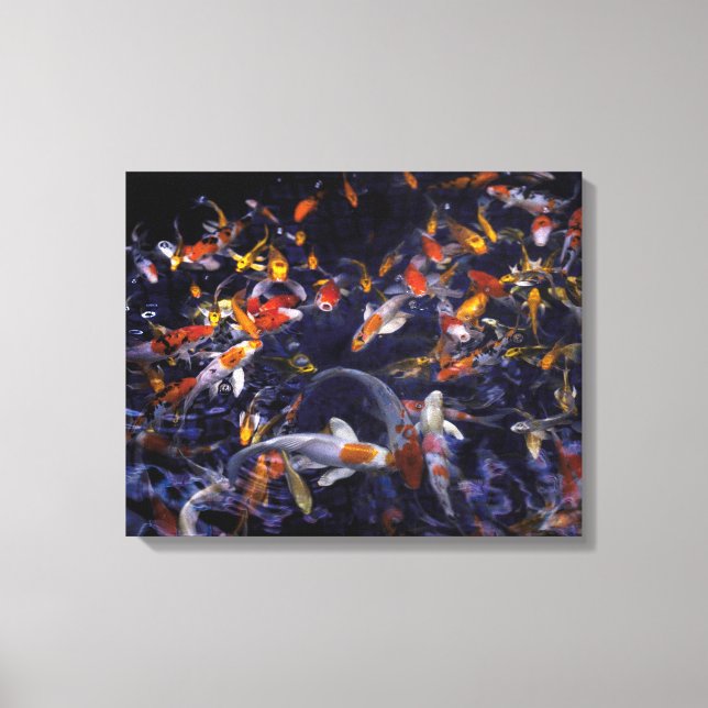 KOI FISH OVER FLOWING CANVAS PRINT (Front)