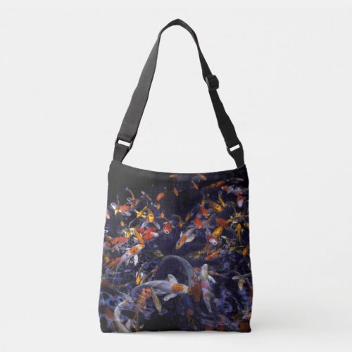 KOI FISH OVER FLOWING CROSSBODY BAG