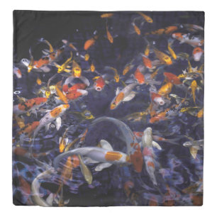 KOI FISH OVER FLOWING DUVET COVER