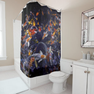 KOI FISH OVER FLOWING SHOWER CURTAIN