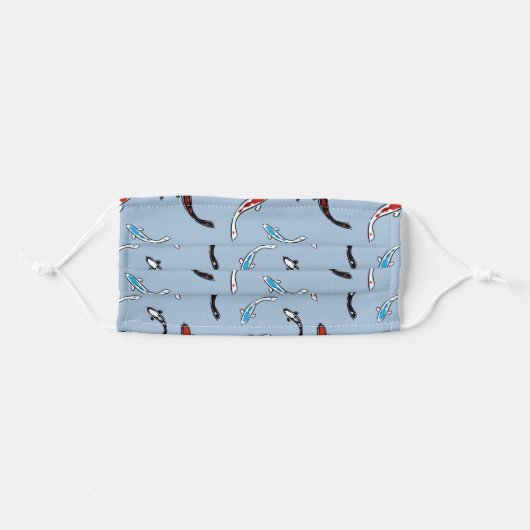Koi Fish Pattern Adult Cloth Face Mask (Front, Folded)
