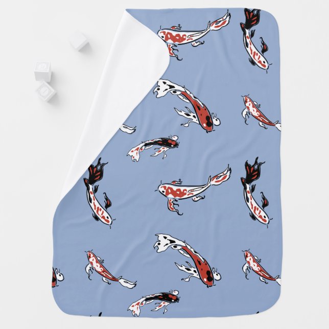 Koi Fish Pattern Baby Blanket (In Situ)