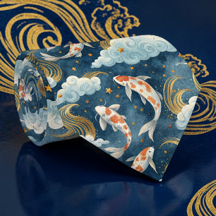 Koi Fish Pattern Custom Necktie